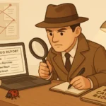 Детектив-тестировщик ищет ошибки и составляет баг-репорт