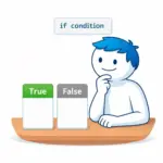 Иллюстрация проверки условия if в Python с результатами True и False